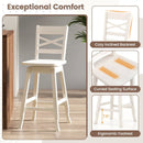 Swivel 24-Inch Counter Height Stool Set of 2 with Inclined Backrest by LJGDeals