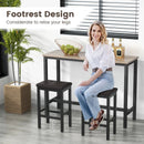 24 Inch Bar Stools with Padded Seat Footrest and Rubber Wood Frame by LJGDeals
