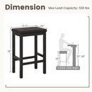 24 Inch Bar Stools with Padded Seat Footrest and Rubber Wood Frame by LJGDeals