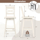 Swivel 24-Inch Counter Height Stool Set of 2 with Inclined Backrest by LJGDeals