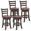 Counter Height Swivel Barstools Set of 2 with Faux Leather Seat and Wrap-around Footrest by LJGDeals