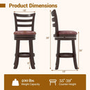 Counter Height Swivel Barstools Set of 2 with Faux Leather Seat and Wrap-around Footrest by LJGDeals