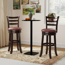 Counter Height Swivel Barstools Set of 2 with Faux Leather Seat and Wrap-around Footrest by LJGDeals