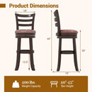 Counter Height Swivel Barstools Set of 2 with Faux Leather Seat and Wrap-around Footrest by LJGDeals