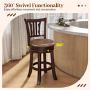 Counter Height Swivel Bar Stools Set of 2 with Back and Solid Rubber Frame by LJGDeals