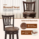 Counter Height Swivel Bar Stools Set of 2 with Back and Solid Rubber Frame