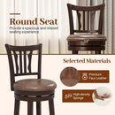Counter Height Swivel Bar Stools Set of 2 with Back and Solid Rubber Frame by LJGDeals