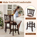 Counter Height Swivel Bar Stools Set of 2 with Back and Solid Rubber Frame by LJGDeals