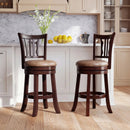 Counter Height Swivel Bar Stools Set of 2 with Back and Solid Rubber Frame by LJGDeals