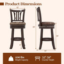 Counter Height Swivel Bar Stools Set of 2 with Back and Solid Rubber Frame by LJGDeals