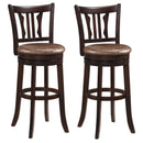 Counter Height Swivel Bar Stools Set of 2 with Back and Solid Rubber Frame