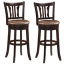 Counter Height Swivel Bar Stools Set of 2 with Back and Solid Rubber Frame by LJGDeals