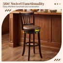 Counter Height Swivel Bar Stools Set of 2 with Back and Solid Rubber Frame by LJGDeals