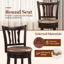 Counter Height Swivel Bar Stools Set of 2 with Back and Solid Rubber Frame by LJGDeals