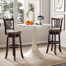 Counter Height Swivel Bar Stools Set of 2 with Back and Solid Rubber Frame by LJGDeals