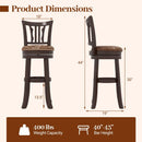 Counter Height Swivel Bar Stools Set of 2 with Back and Solid Rubber Frame by LJGDeals