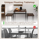 3 Pieces Pub Dining Table Set with Floating Tabletop and Footrest-Rustic Brown by LJGDeals
