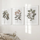 Rustic Botanical Wall Art. Vintage Flowers Prints by Wall Art Set