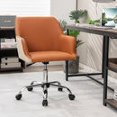 PU Covered Office Chair with Adjustable Height and Sponge Padded Cushion-Brown by LJGDeals