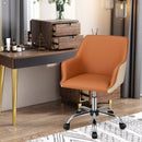 PU Covered Office Chair with Adjustable Height and Sponge Padded Cushion-Brown by LJGDeals
