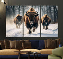 Cow Bighorn Wall Art Canvas Print – Longhorn Texas Large