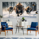Cow Bighorn Wall Art Canvas Print – Longhorn Texas Large
