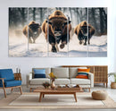 Cow Bighorn Wall Art Canvas Print – Longhorn Texas Large