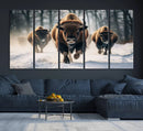 Cow Bighorn Wall Art Canvas Print – Longhorn Texas Large