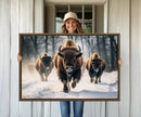 Cow Bighorn Wall Art Canvas Print – Longhorn Texas Large
