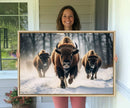 Cow Bighorn Wall Art Canvas Print – Longhorn Texas Large