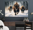 Cow Bighorn Wall Art Canvas Print – Longhorn Texas Large