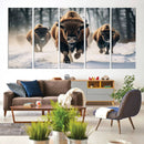 Cow Bighorn Wall Art Canvas Print – Longhorn Texas Large
