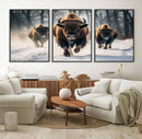 Cow Bighorn Wall Art Canvas Print – Longhorn Texas Large