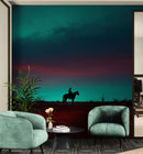 Cowboy on Horse Western Theme Wall Mural.