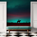 Cowboy on Horse Western Theme Wall Mural.
