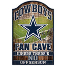 Dallas Cowboys Fan Cave 11" x 17" Wood Sign by Dynasty Sports & Framing