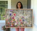 Cozy Flowers Painting on Canvas Wall Art Floral Canvas Print