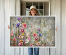 Cozy Flowers Painting on Canvas Wall Art Floral Canvas Print