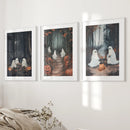Ghost Couple Fall Forest Wall Art Poster Decor by Wall Art Set
