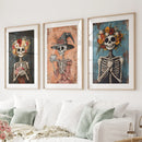 Cozy Floral Skeleton Wall Art Decor Poster Set by Wall Art Set