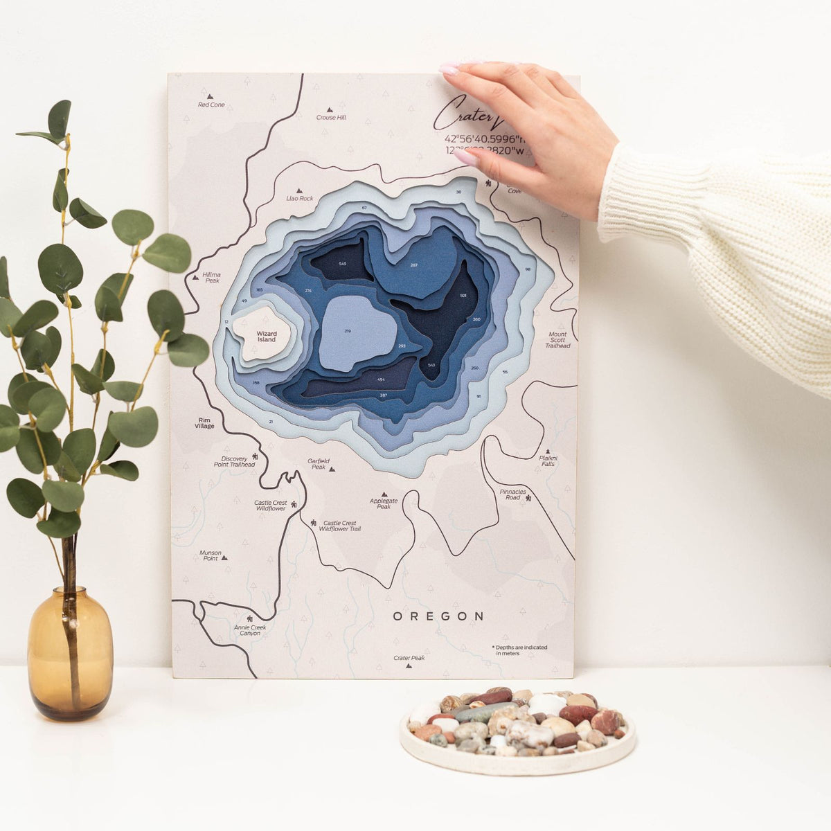 Crater Lake Wall Art, packed in its shipping crate