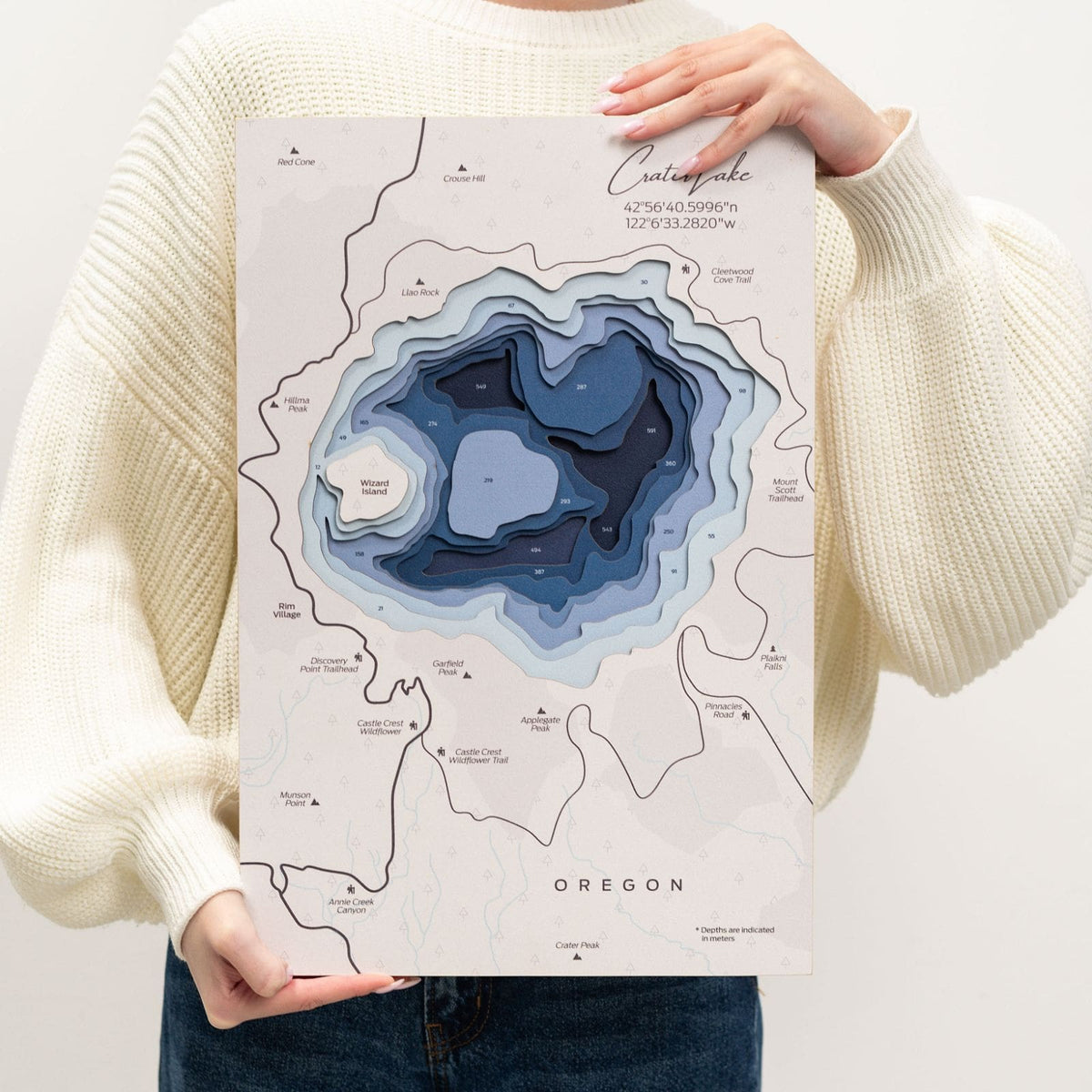 Crater Lake Wall Art, packed in its shipping crate