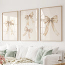 Trendy Aesthetic Bows Nursery Wall Art Set Poster by Wall Art Set