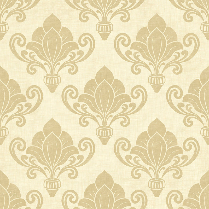 Rococo Reverie - Cream Damask Wallpaper