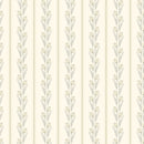 Cream and Yellow Vintage Tulip and Stripe Wallpaper