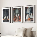 Ghost Couple Fall Forest Wall Art Poster Decor by Wall Art Set