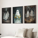 Halloween Ghosts in the Forest Wall Art Prints by Wall Art Set