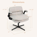 Criss Cross Chair with Flip-up Arms Ergonomic Office Desk Chair with Adjustable Height Wide Backrest Padded Seat by DirectDeals