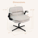 Criss Cross Chair with Flip-up Arms Ergonomic Office Desk Chair with Adjustable Height Wide Backrest Padded Seat by LJGDeals