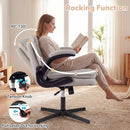 Criss Cross Chair with Flip-up Arms Ergonomic Office Desk Chair with Adjustable Height Wide Backrest Padded Seat by LJGDeals